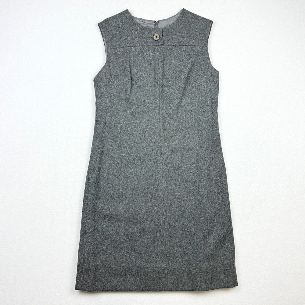 Vintage Julius Garfinckel WA Wool Sleeveless Dress Gray Womens Size‎ 2